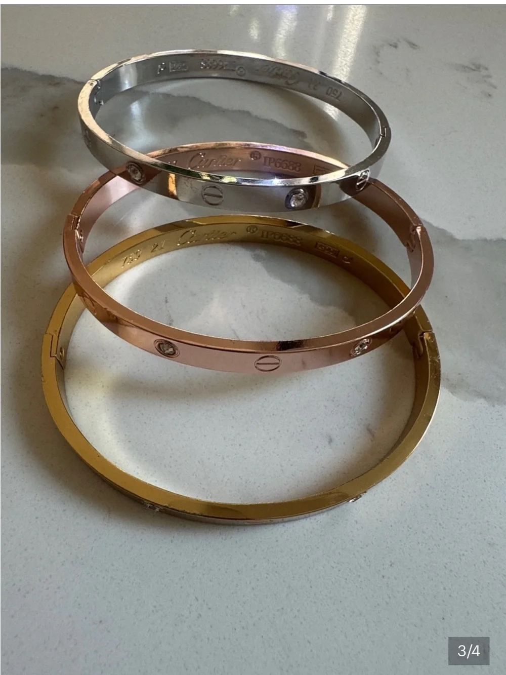 Men’s Iconic Screw Bracelets in Gold, Rose Gold & Silver